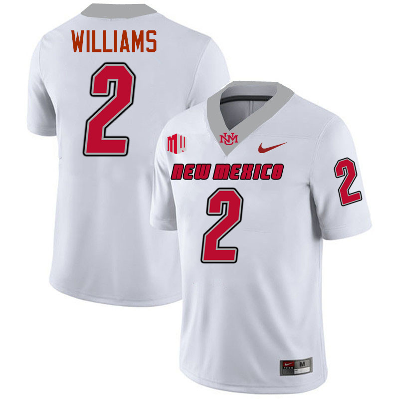 Abraham Williams UNM Lobos Jersey,New Mexico Lobos Football Jersey,Uniforms-White